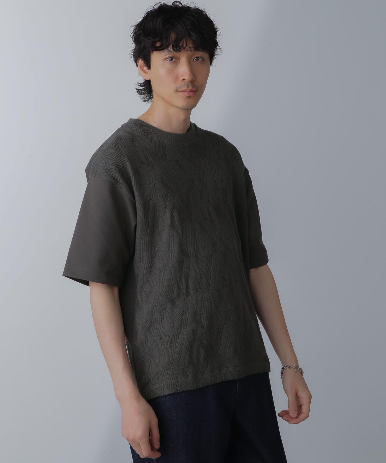 ツートーン切り替えTシャツ 半袖 6724124224