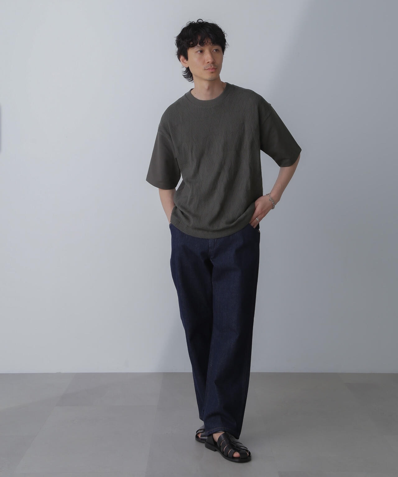ツートーン切り替えTシャツ 半袖 6724124224