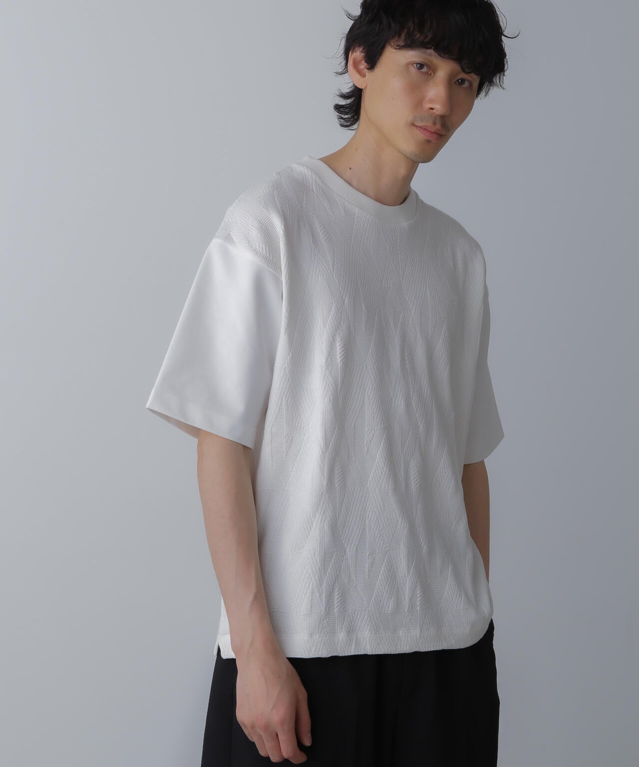 ツートーン切り替えTシャツ 半袖 6724124224
