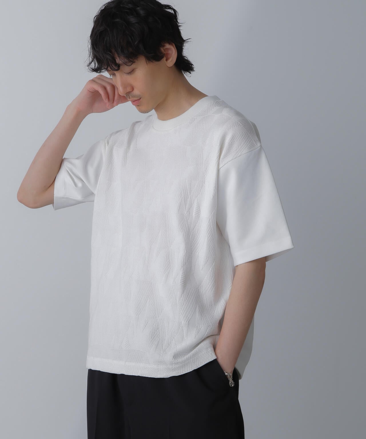 ツートーン切り替えTシャツ 半袖 6724124224