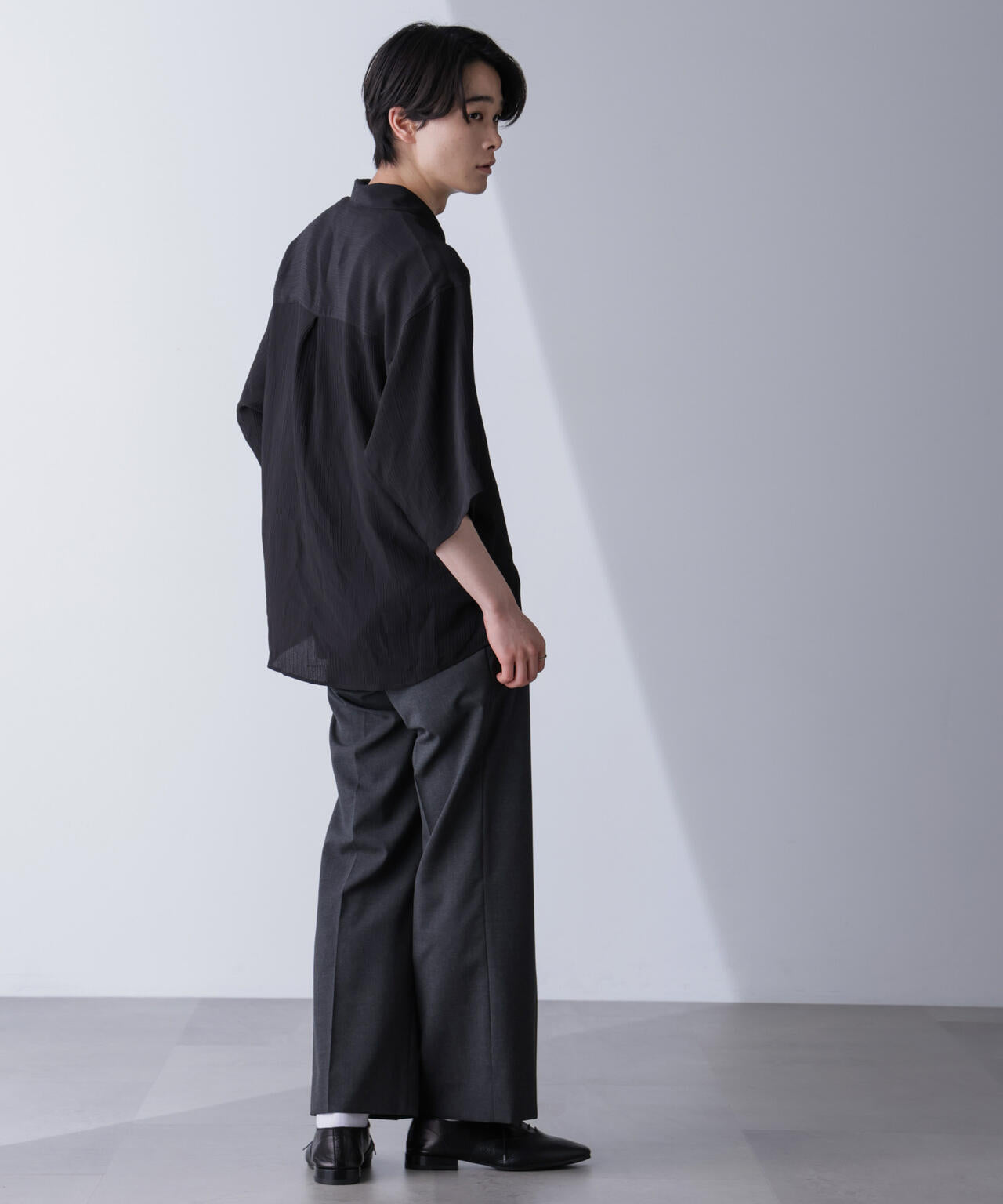 楊柳リラックスシャツ 半袖 6724221202