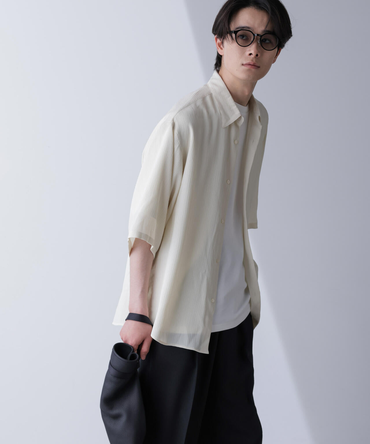 楊柳リラックスシャツ 半袖 6724221202