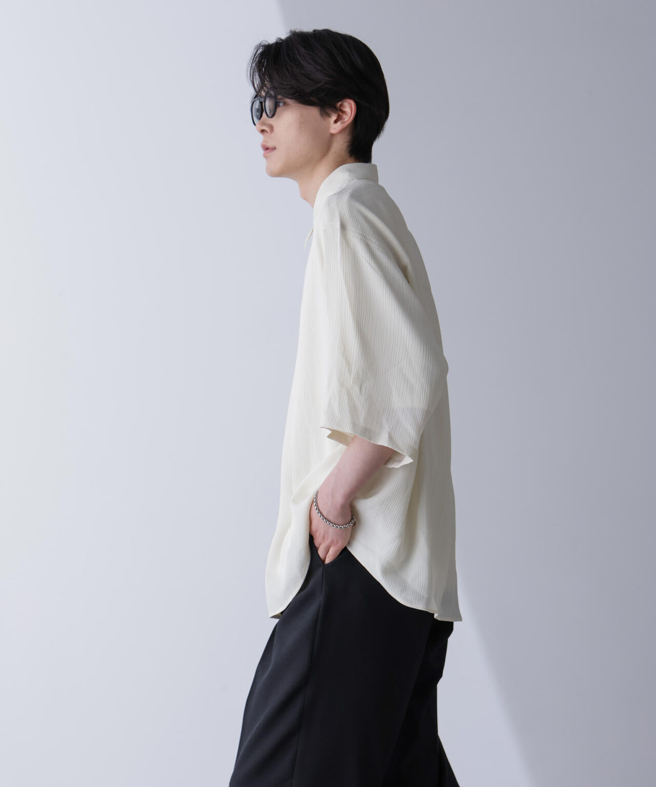 楊柳リラックスシャツ 半袖 6724221202