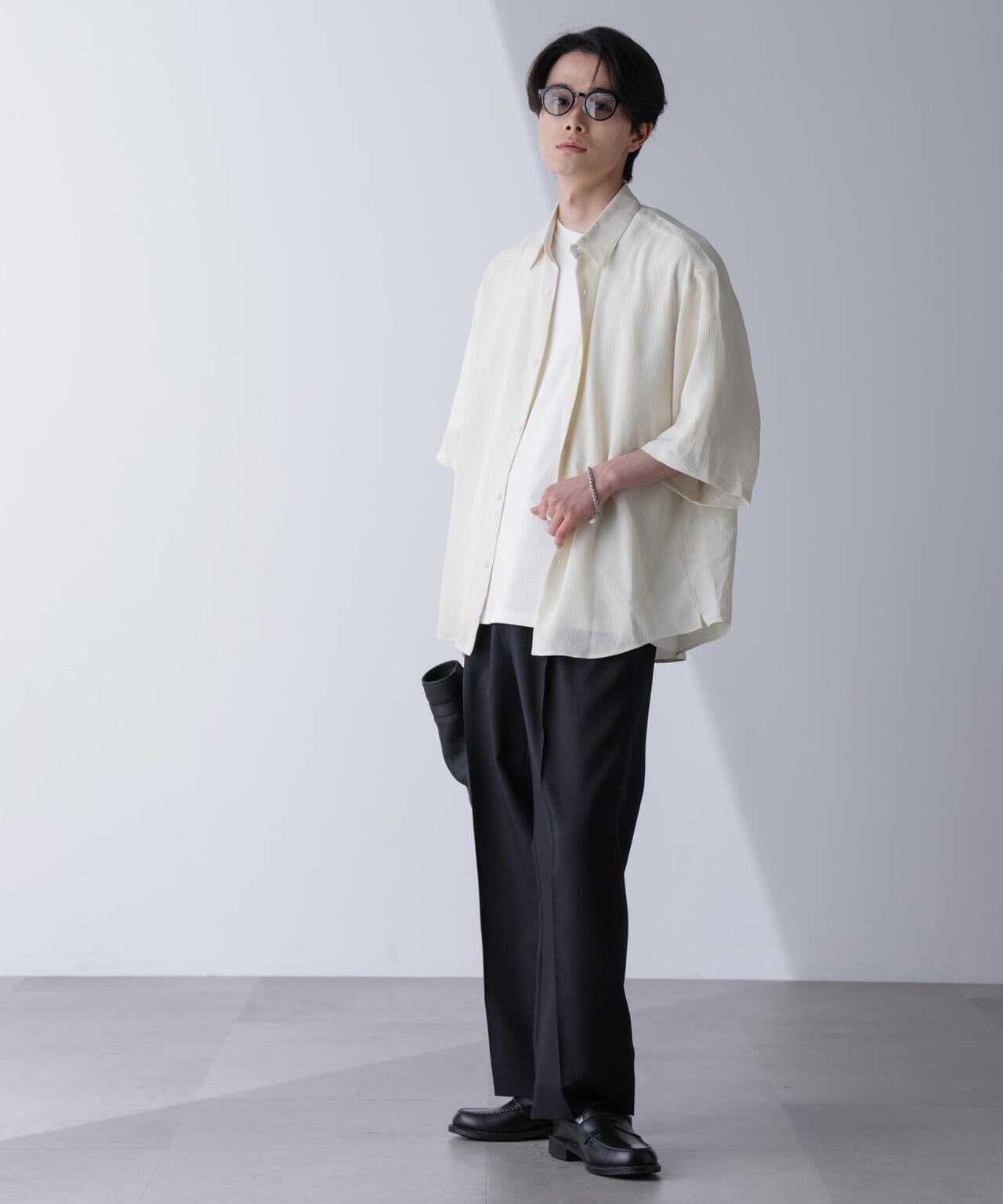 楊柳リラックスシャツ 半袖 6724221202