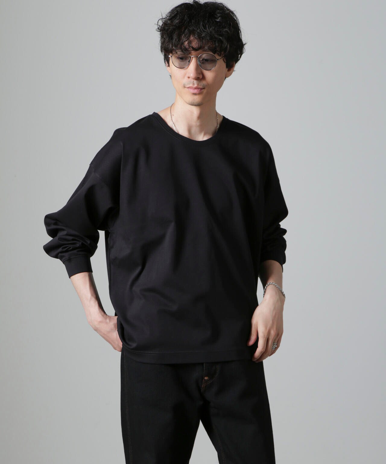 WEB限定/アンチスメル ルーズ クルーネックTシャツ 長袖 6724223213