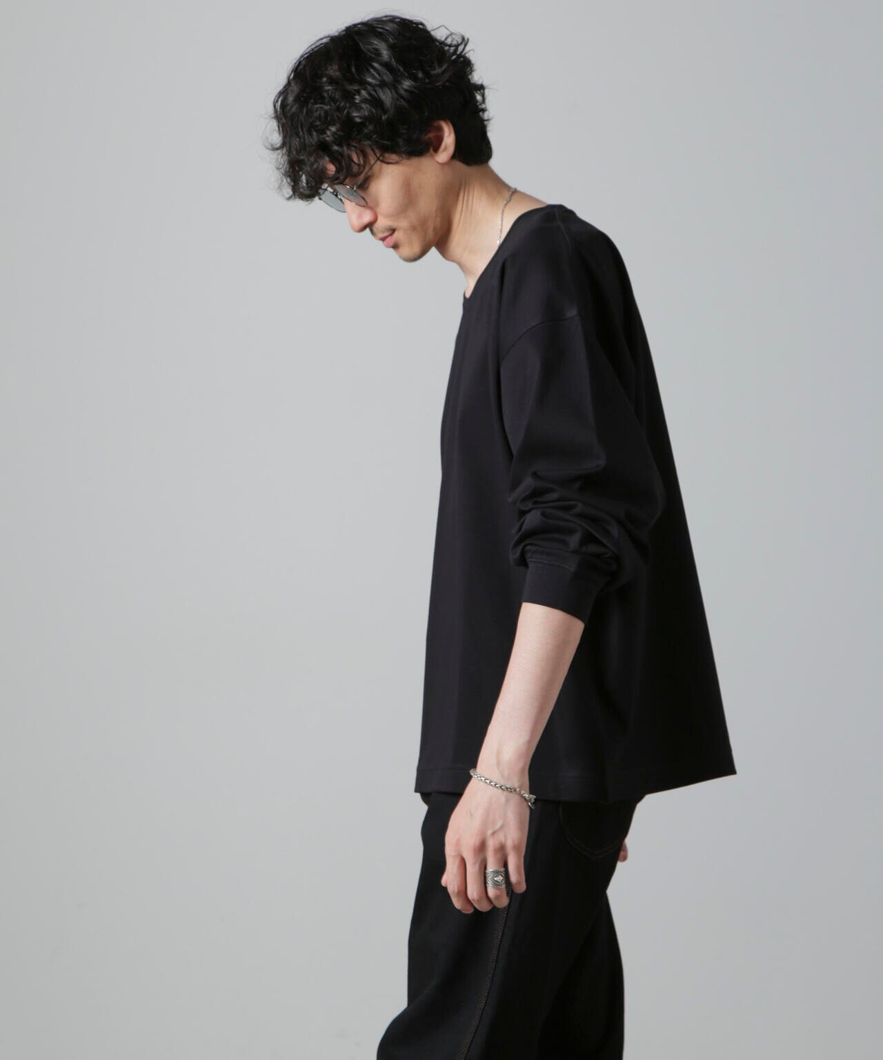 WEB限定/アンチスメル ルーズ クルーネックTシャツ 長袖 6724223213