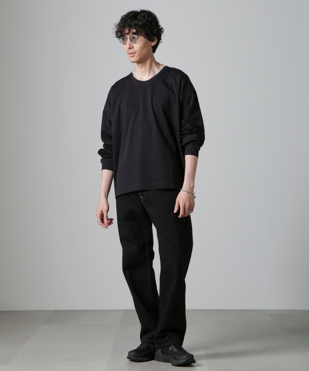 WEB限定/アンチスメル ルーズ クルーネックTシャツ 長袖 6724223213