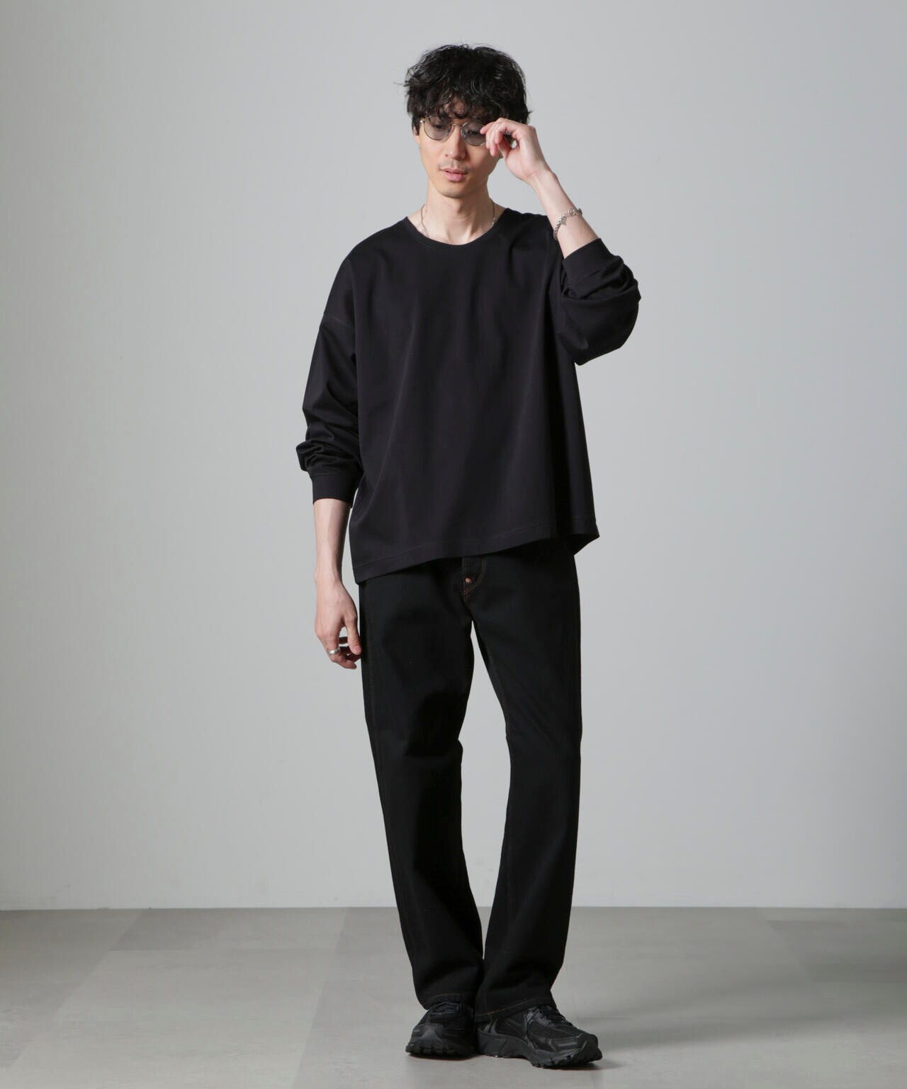 WEB限定/アンチスメル ルーズ クルーネックTシャツ 長袖 6724223213