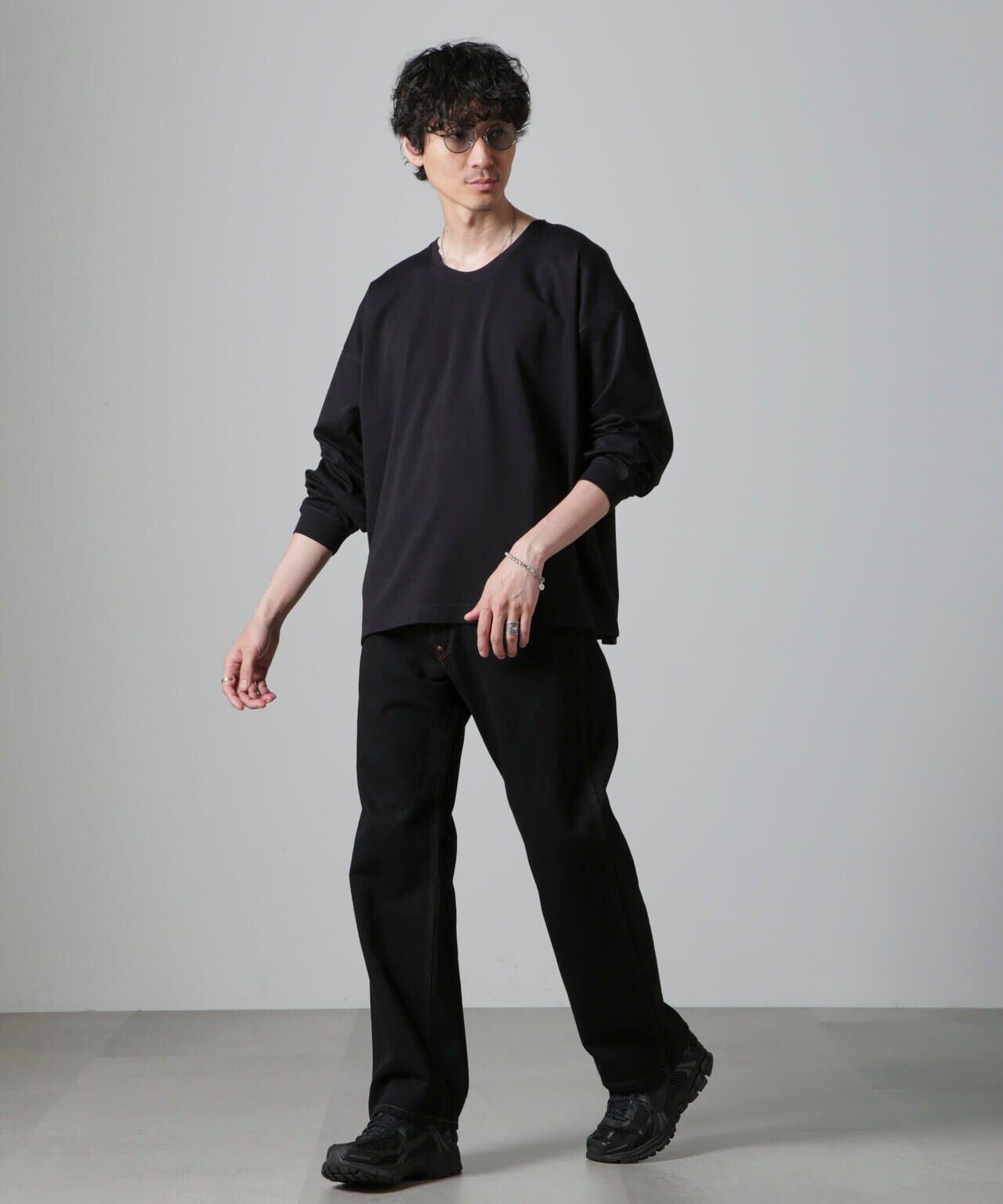 WEB限定/アンチスメル ルーズ クルーネックTシャツ 長袖 6724223213