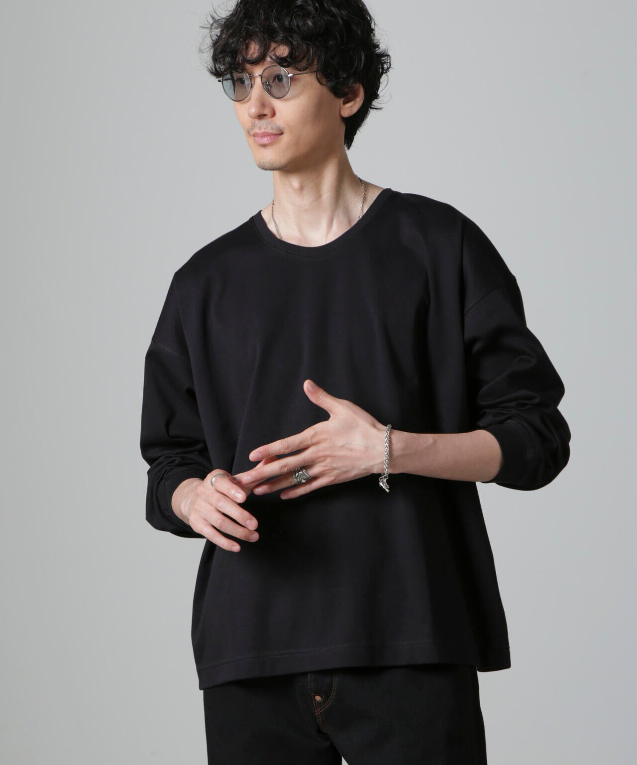 WEB限定/アンチスメル ルーズ クルーネックTシャツ 長袖 6724223213