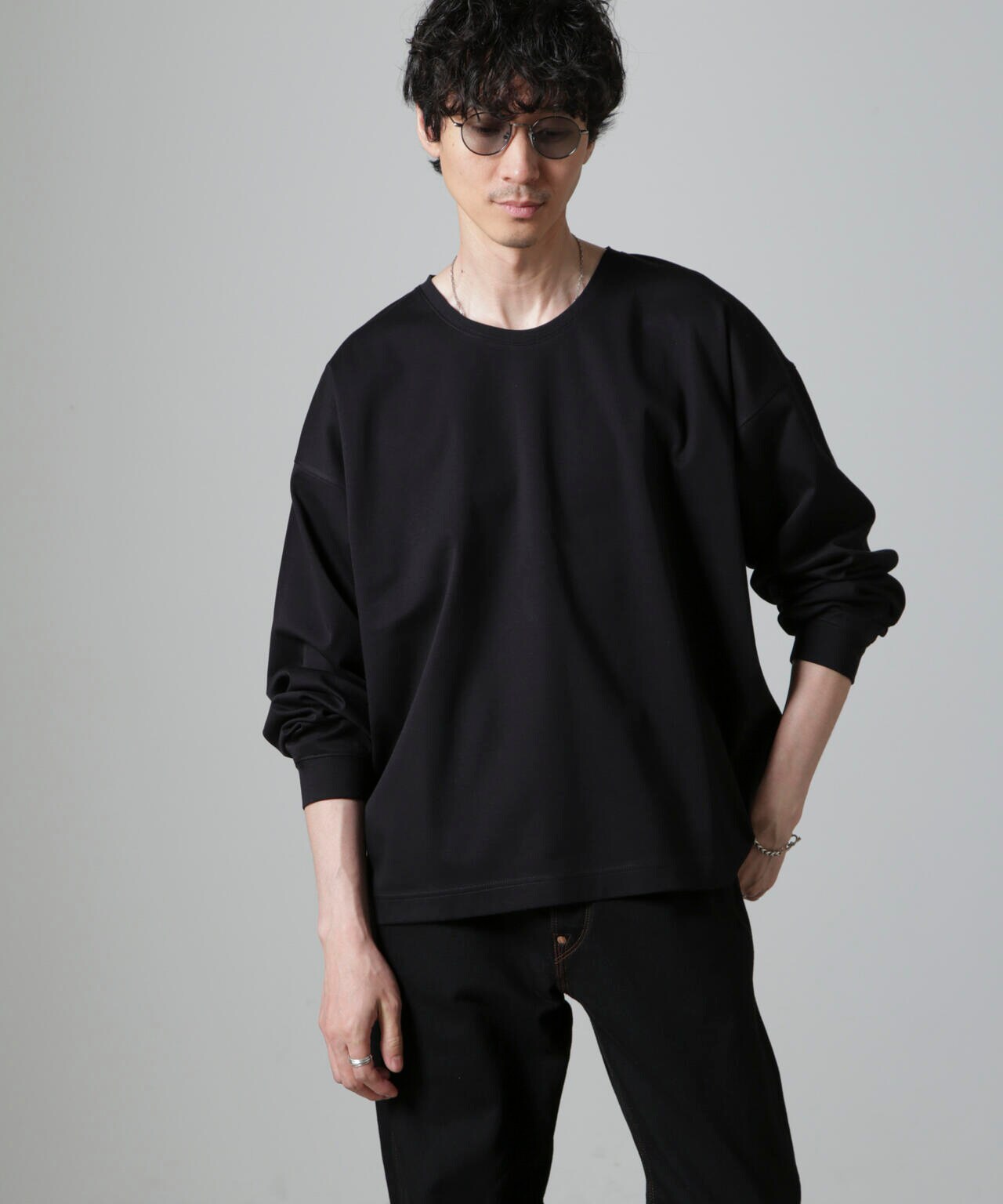 WEB限定/アンチスメル ルーズ クルーネックTシャツ 長袖 6724223213