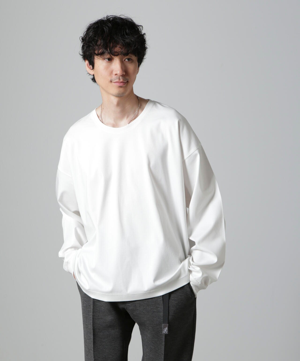 WEB限定/アンチスメル ルーズ クルーネックTシャツ 長袖 6724223213