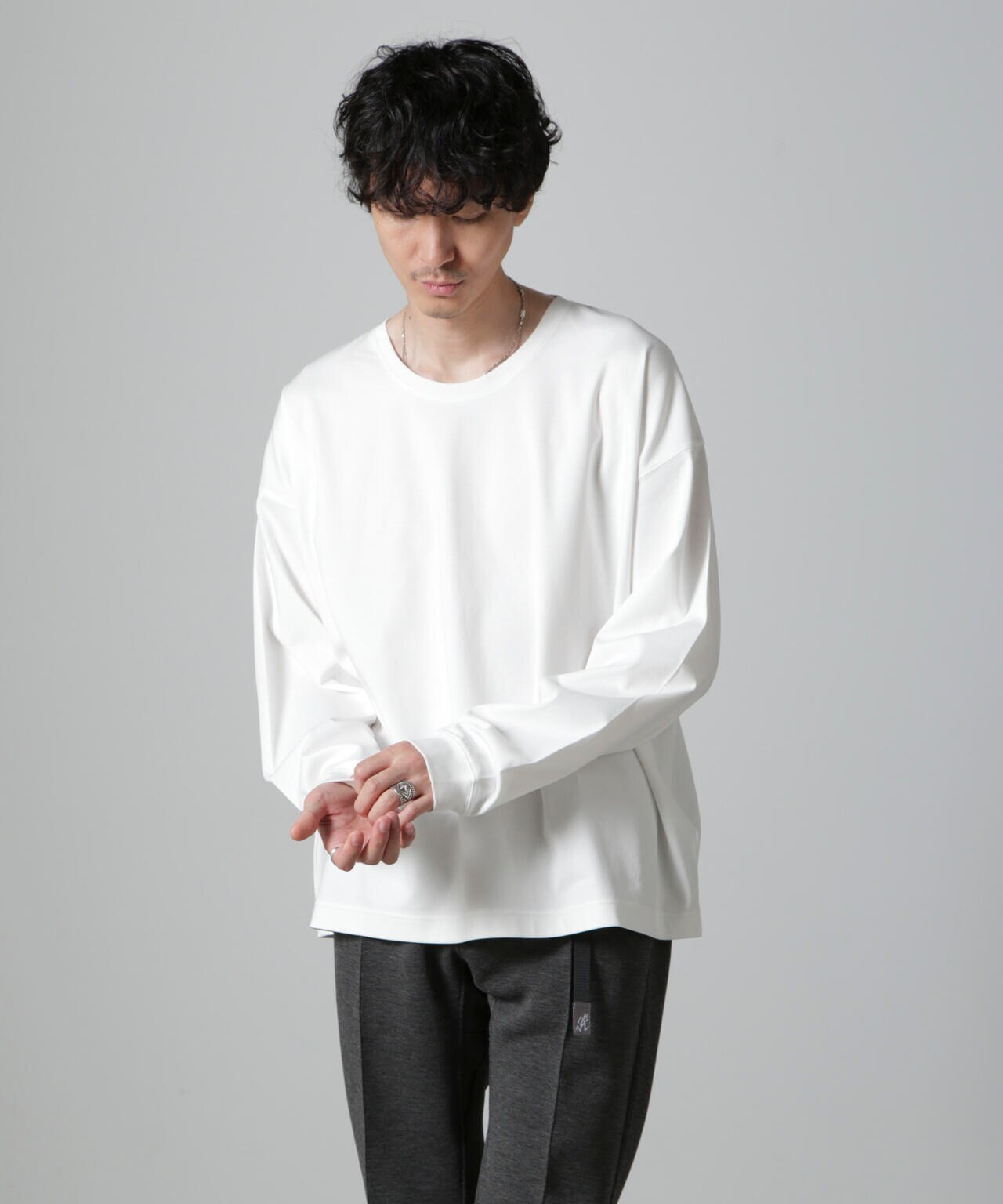 WEB限定/アンチスメル ルーズ クルーネックTシャツ 長袖 6724223213