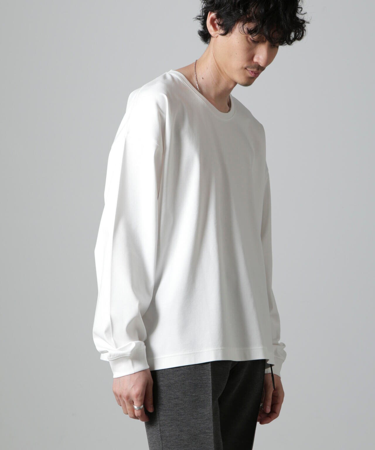 WEB限定/アンチスメル ルーズ クルーネックTシャツ 長袖 6724223213