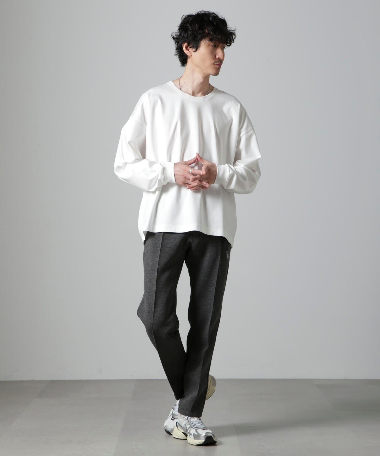 WEB限定/アンチスメル ルーズ クルーネックTシャツ 長袖 6724223213