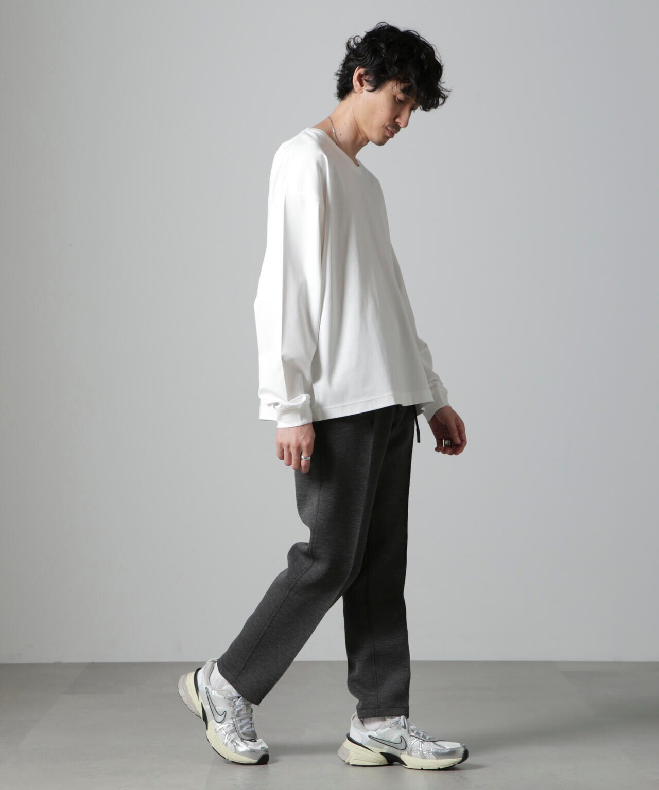 WEB限定/アンチスメル ルーズ クルーネックTシャツ 長袖 6724223213