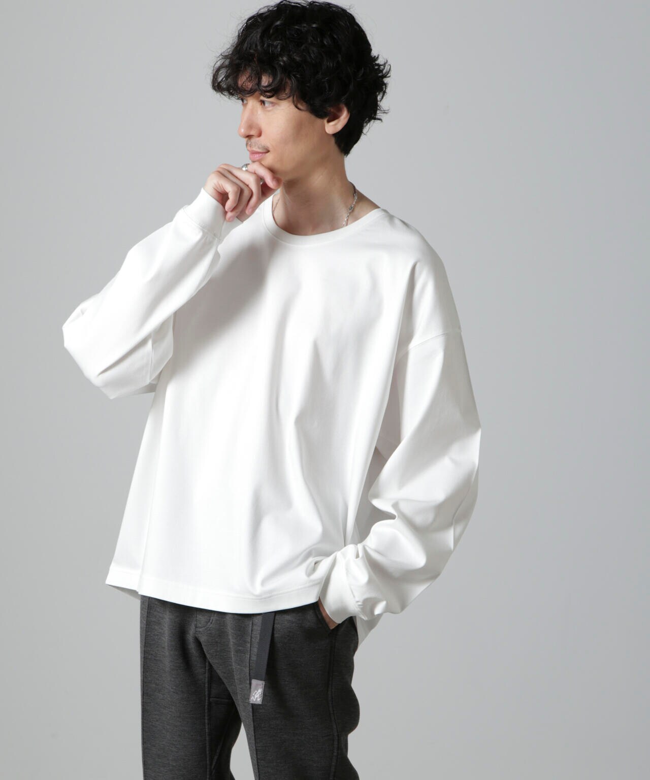 WEB限定/アンチスメル ルーズ クルーネックTシャツ 長袖 6724223213