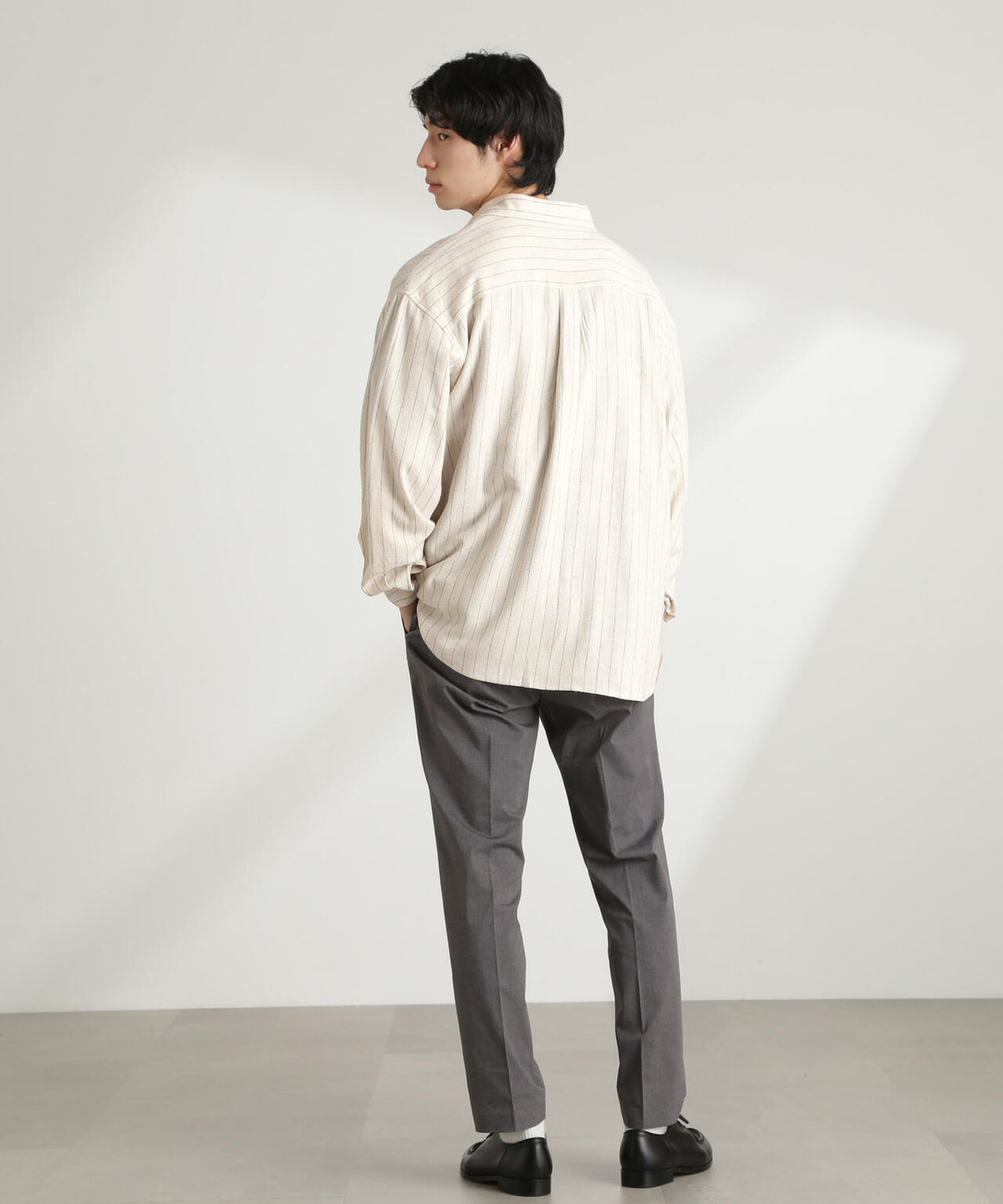 WEB限定/ピンストライプレギュラーカラーシャツ 長袖 6725120209