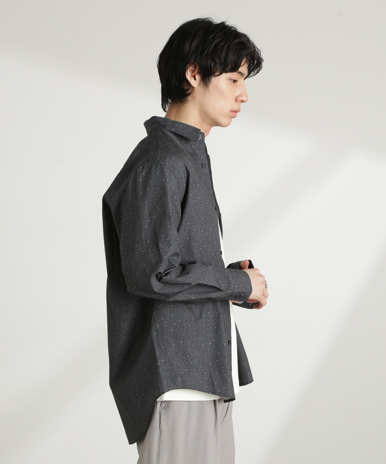 オリジナルパターンフラワープリントシャツ 長袖 6725120212