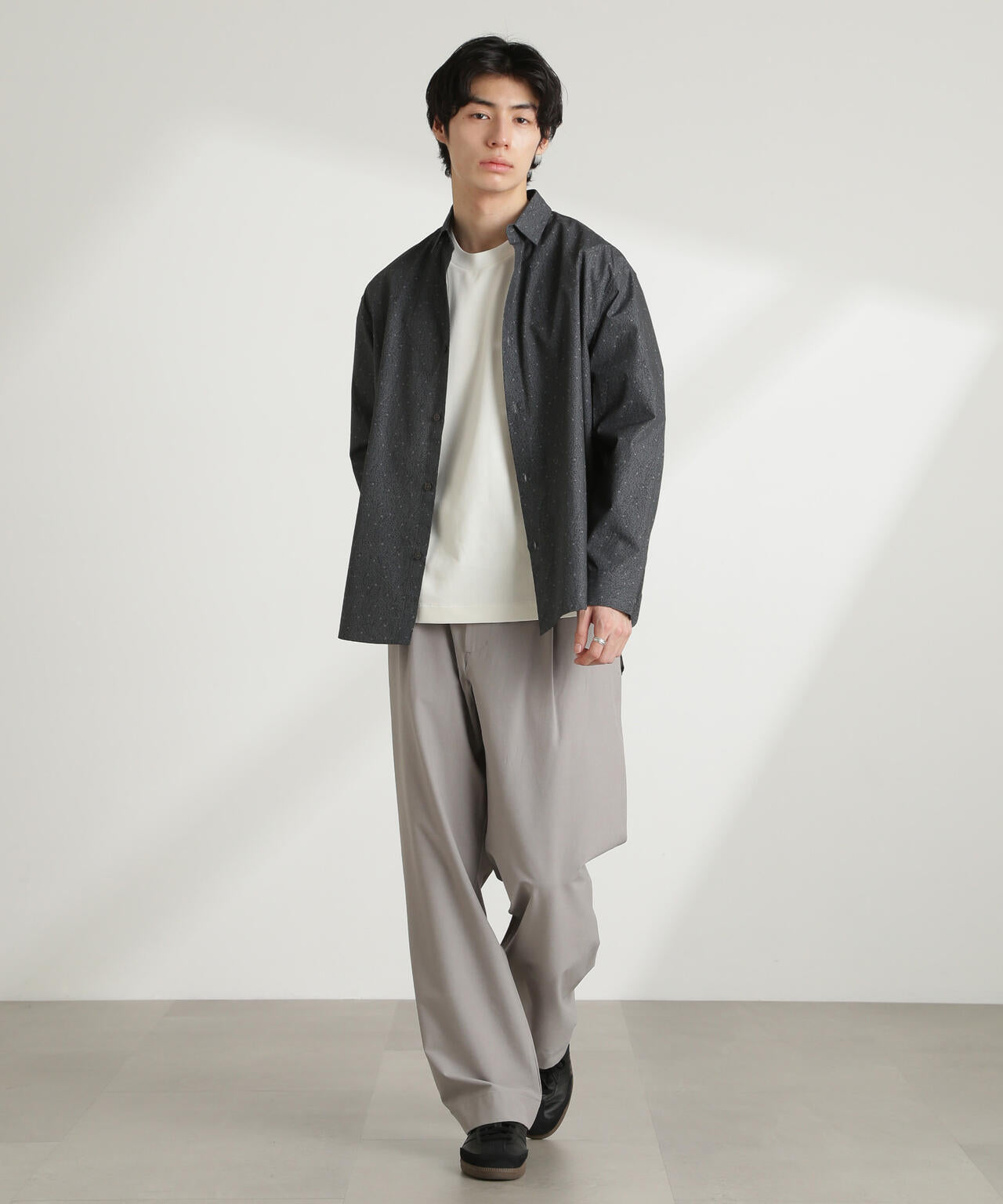 オリジナルパターンフラワープリントシャツ 長袖 6725120212