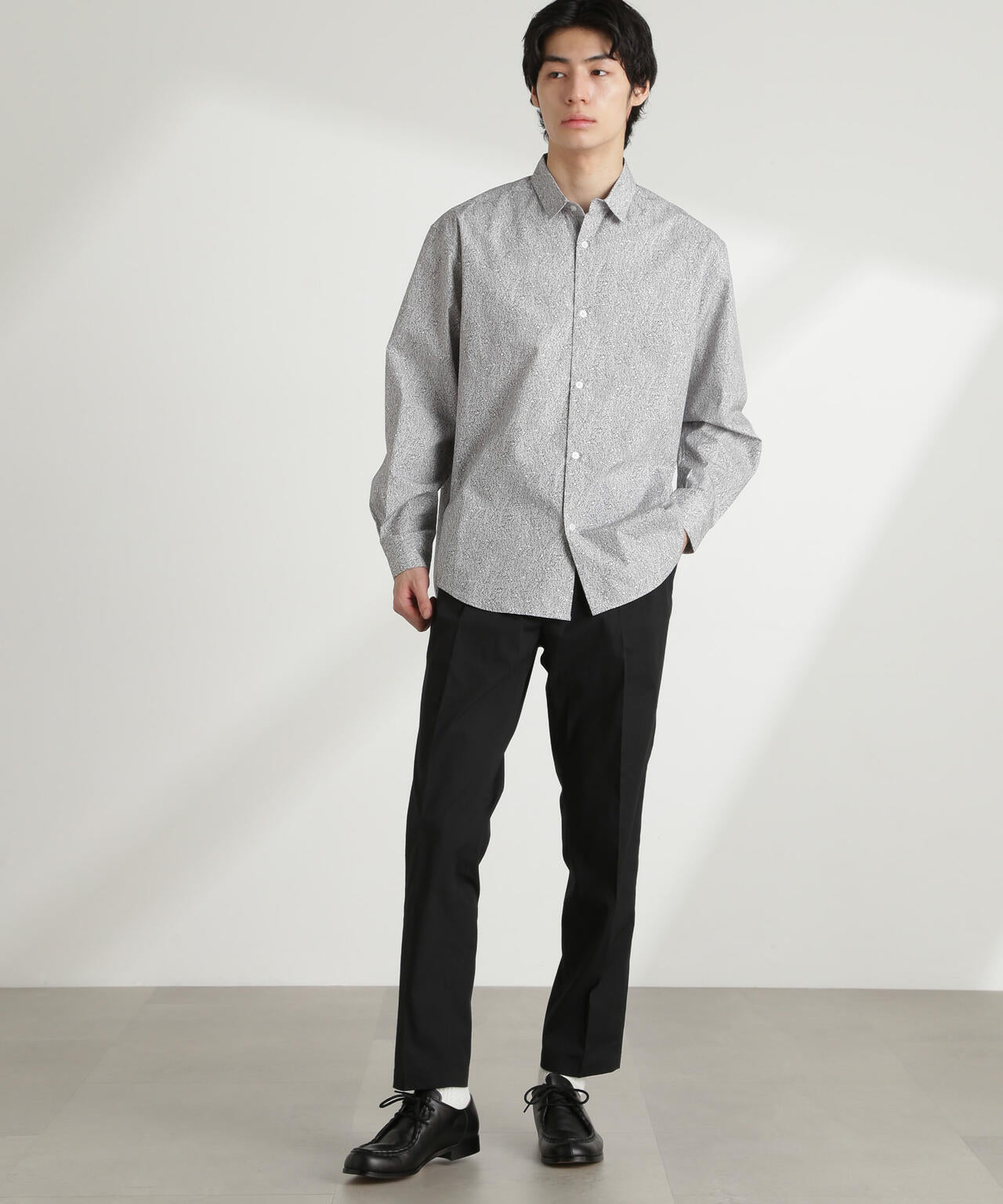 オリジナルパターンフラワープリントシャツ 長袖 6725120212