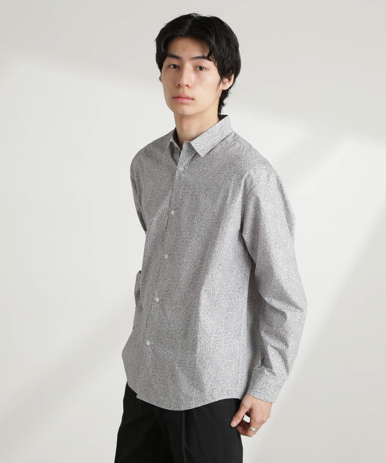 オリジナルパターンフラワープリントシャツ 長袖 6725120212