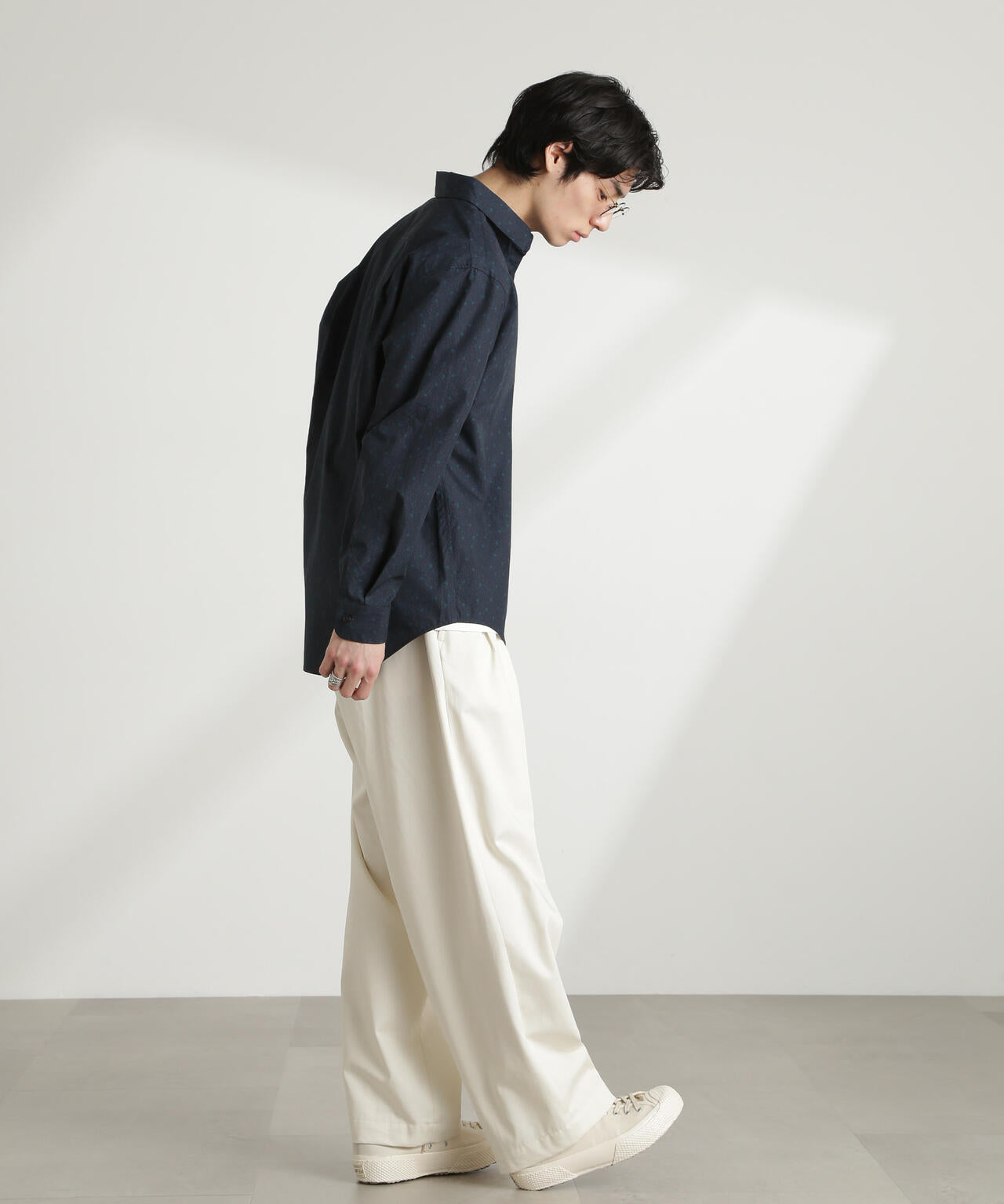 オリジナルパターンフラワープリントシャツ 長袖 6725120212