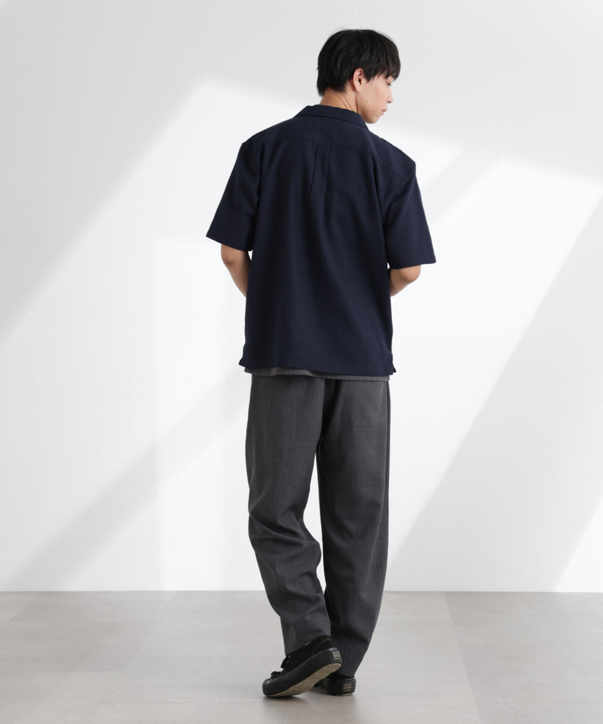 コットンリネン交織開襟シャツ 半袖 6725121213