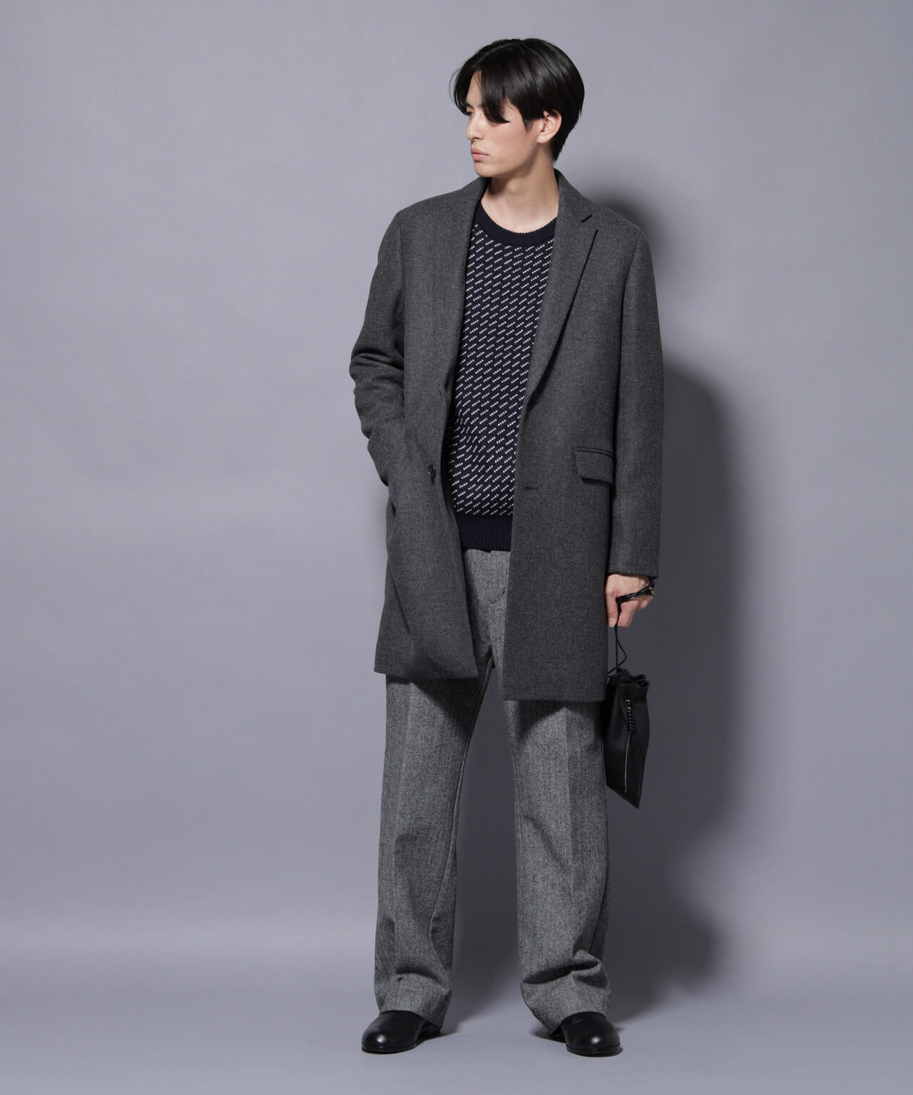 ウール/Nメルトンチェスターコート 6725211206