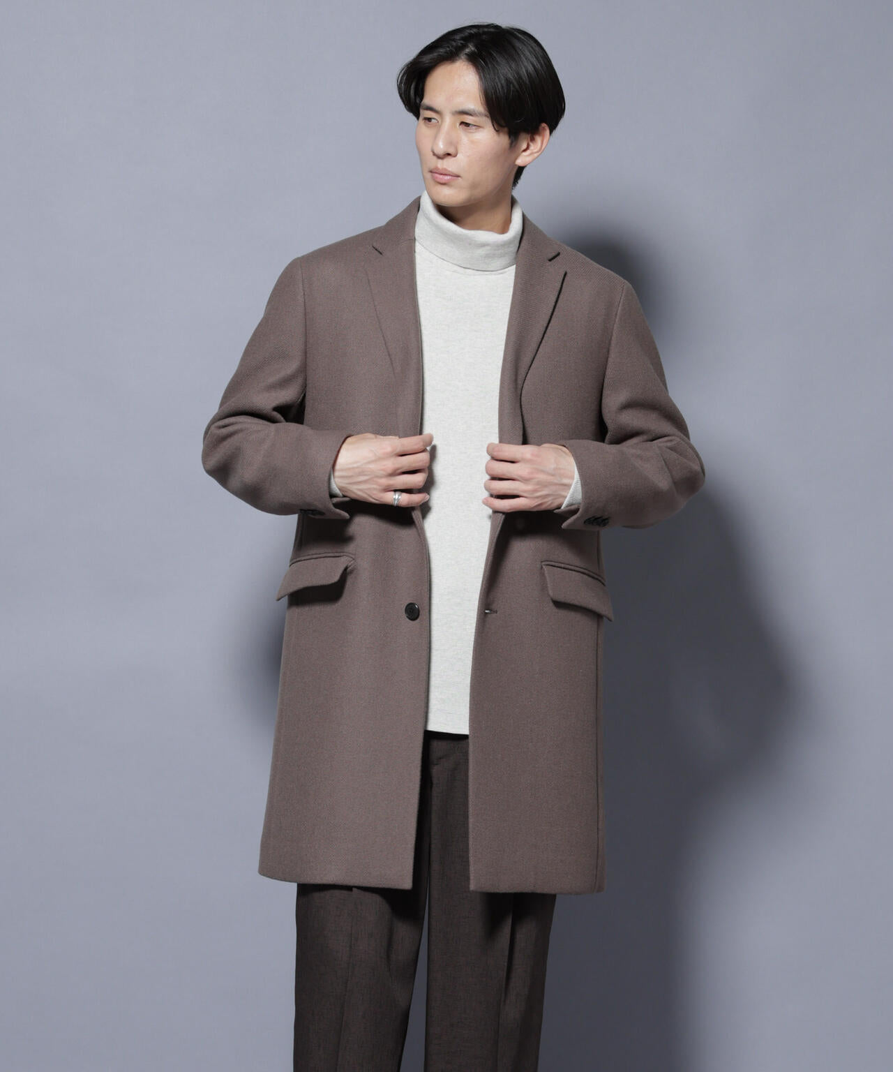 ウール/Nメルトンチェスターコート 6725211206