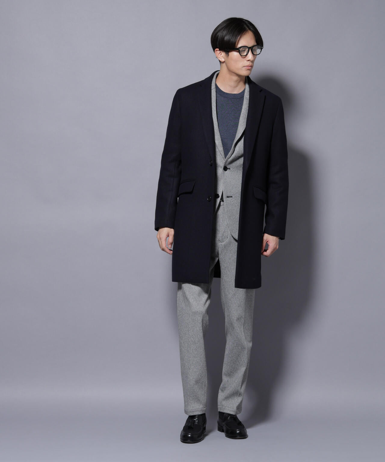 ウール/Nメルトンチェスターコート 6725211206