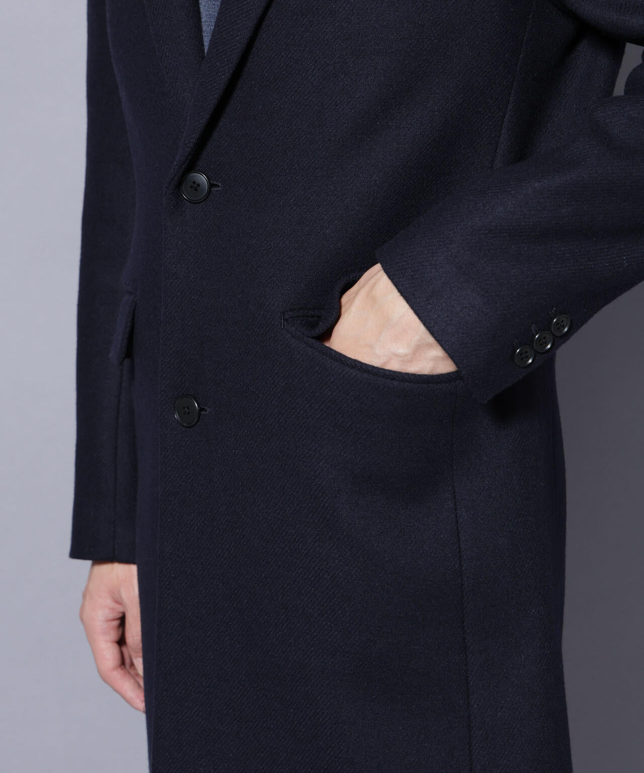 ウール/Nメルトンチェスターコート 6725211206