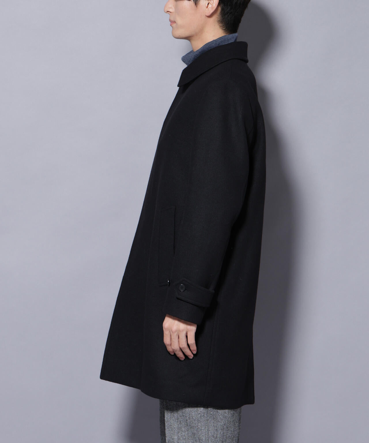 ウール/Nメルトンステンカラーコート 6725211207