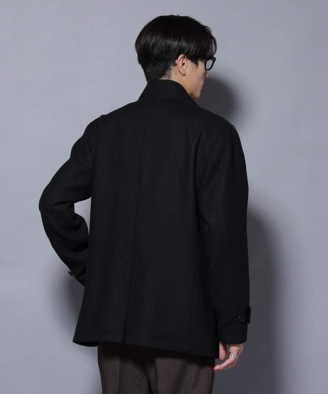 ウール/Nメルトンスタンドカラーコート 6725211208