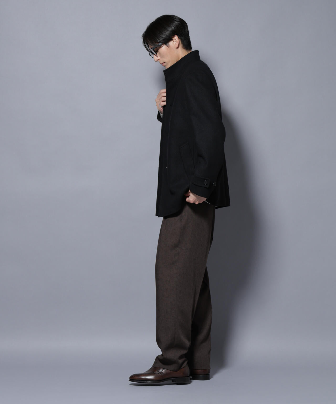 ウール/Nメルトンスタンドカラーコート 6725211208