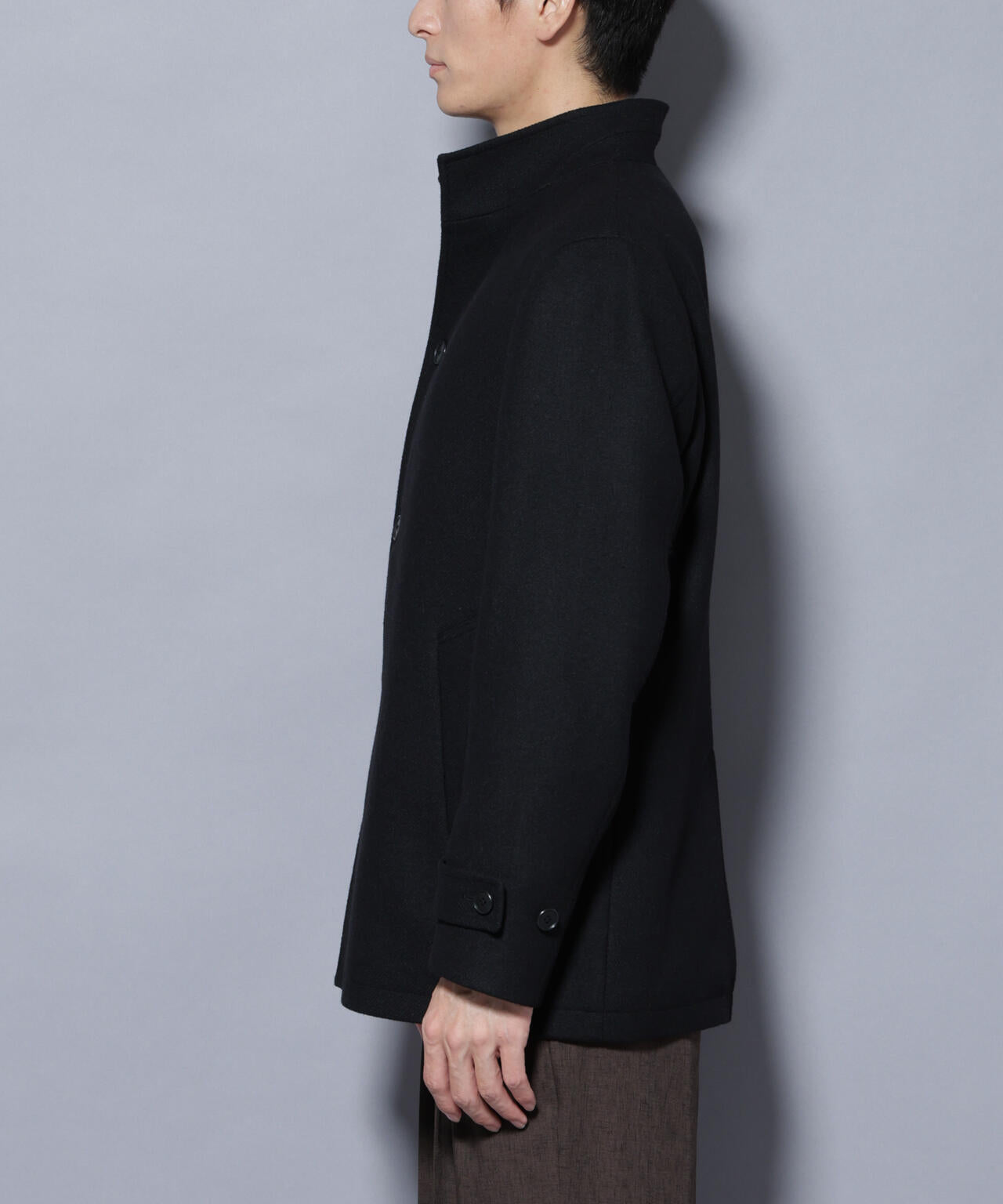 ウール/Nメルトンスタンドカラーコート 6725211208