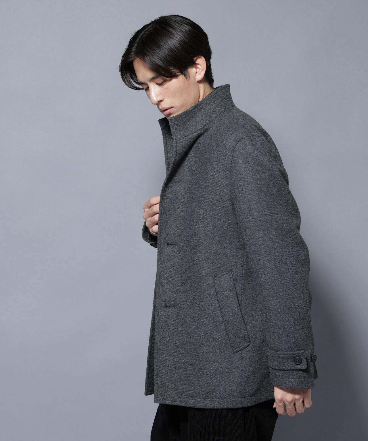 ウール/Nメルトンスタンドカラーコート 6725211208