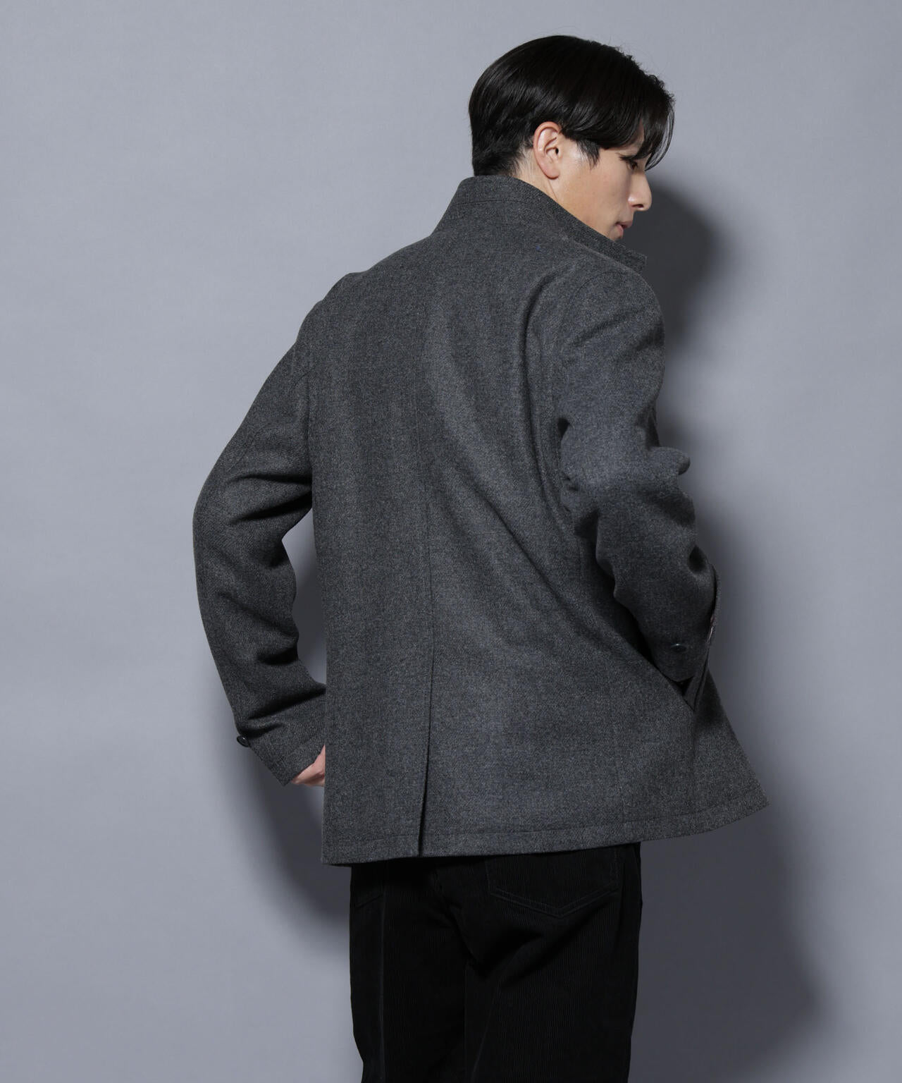 ウール/Nメルトンスタンドカラーコート 6725211208