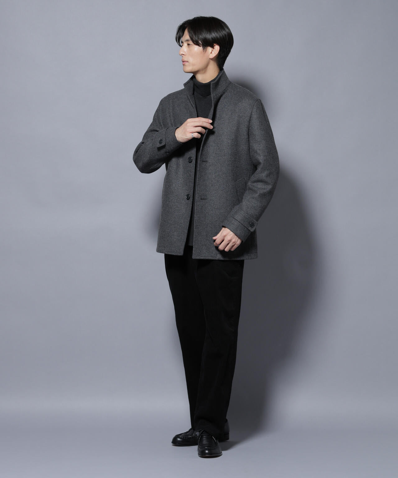 ウール/Nメルトンスタンドカラーコート 6725211208