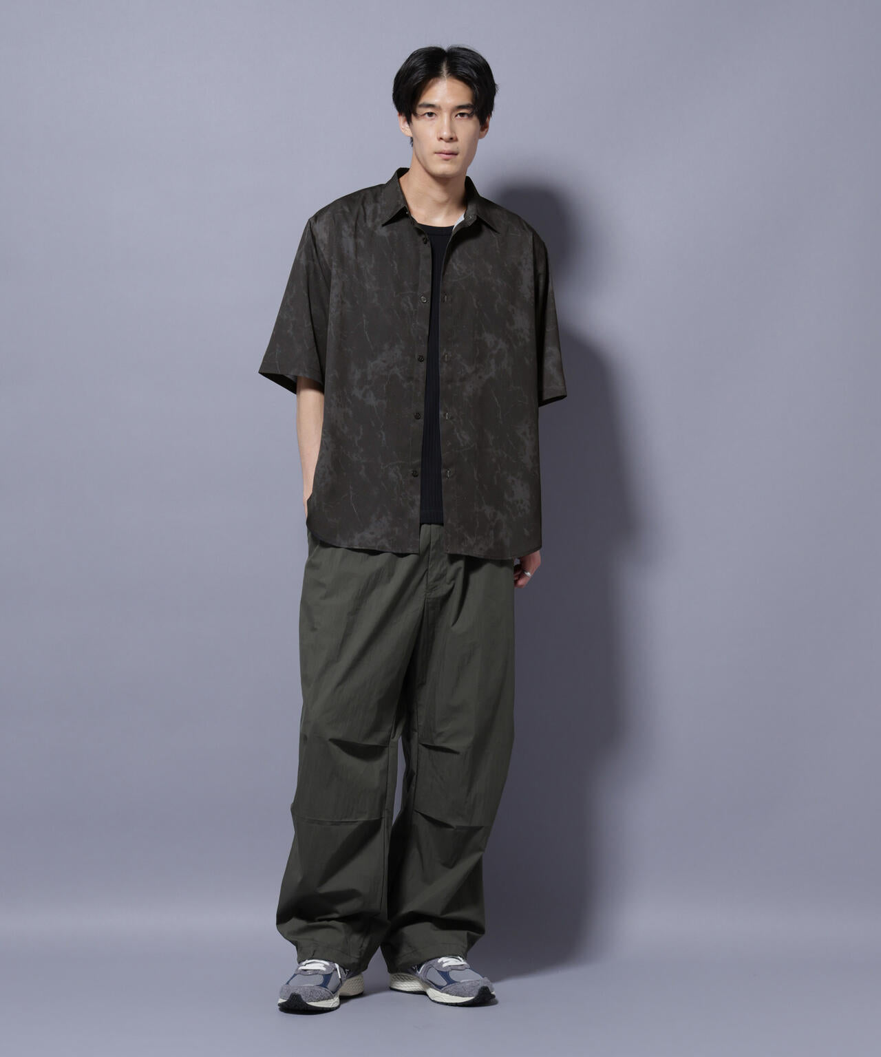 ストーンパターン半袖シャツ 6725221206