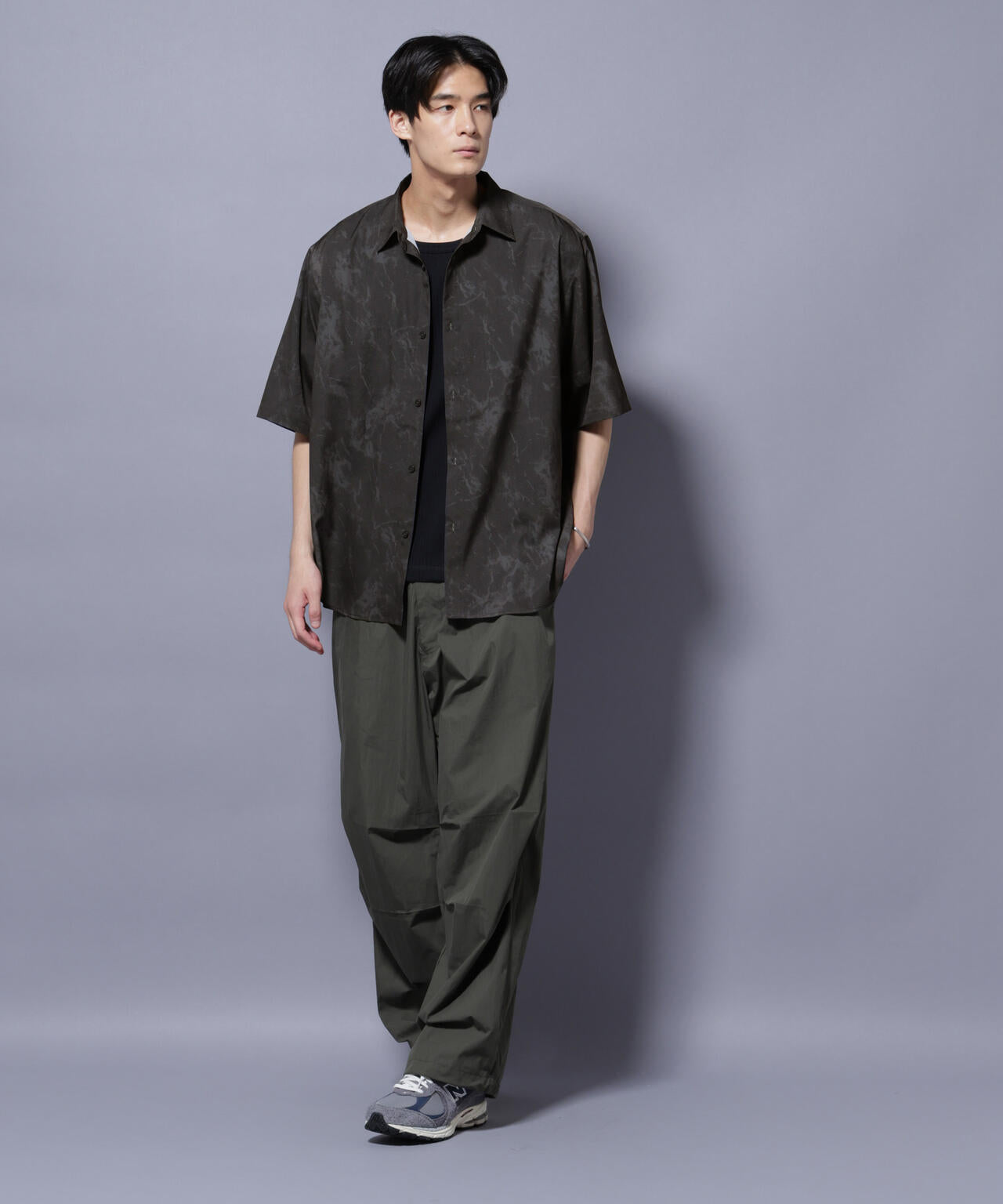 ストーンパターン半袖シャツ 6725221206