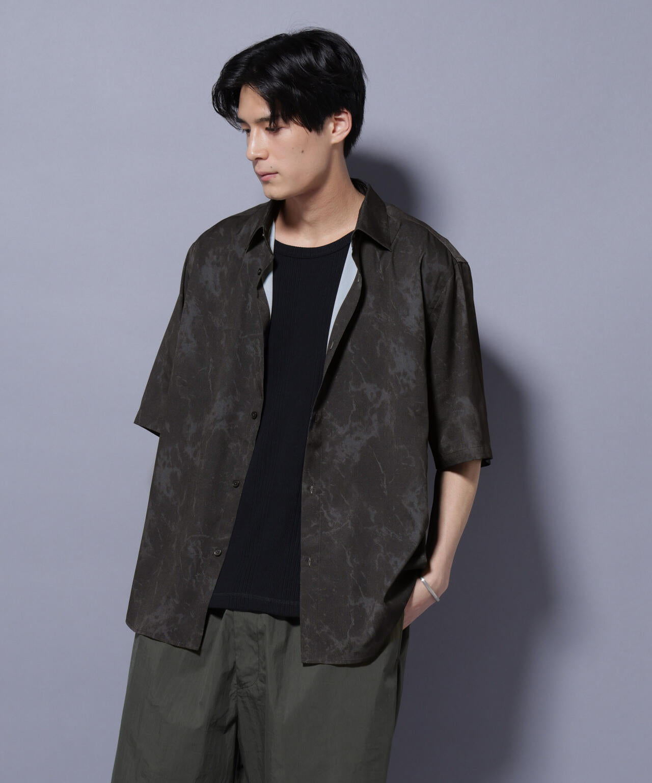 ストーンパターン半袖シャツ 6725221206