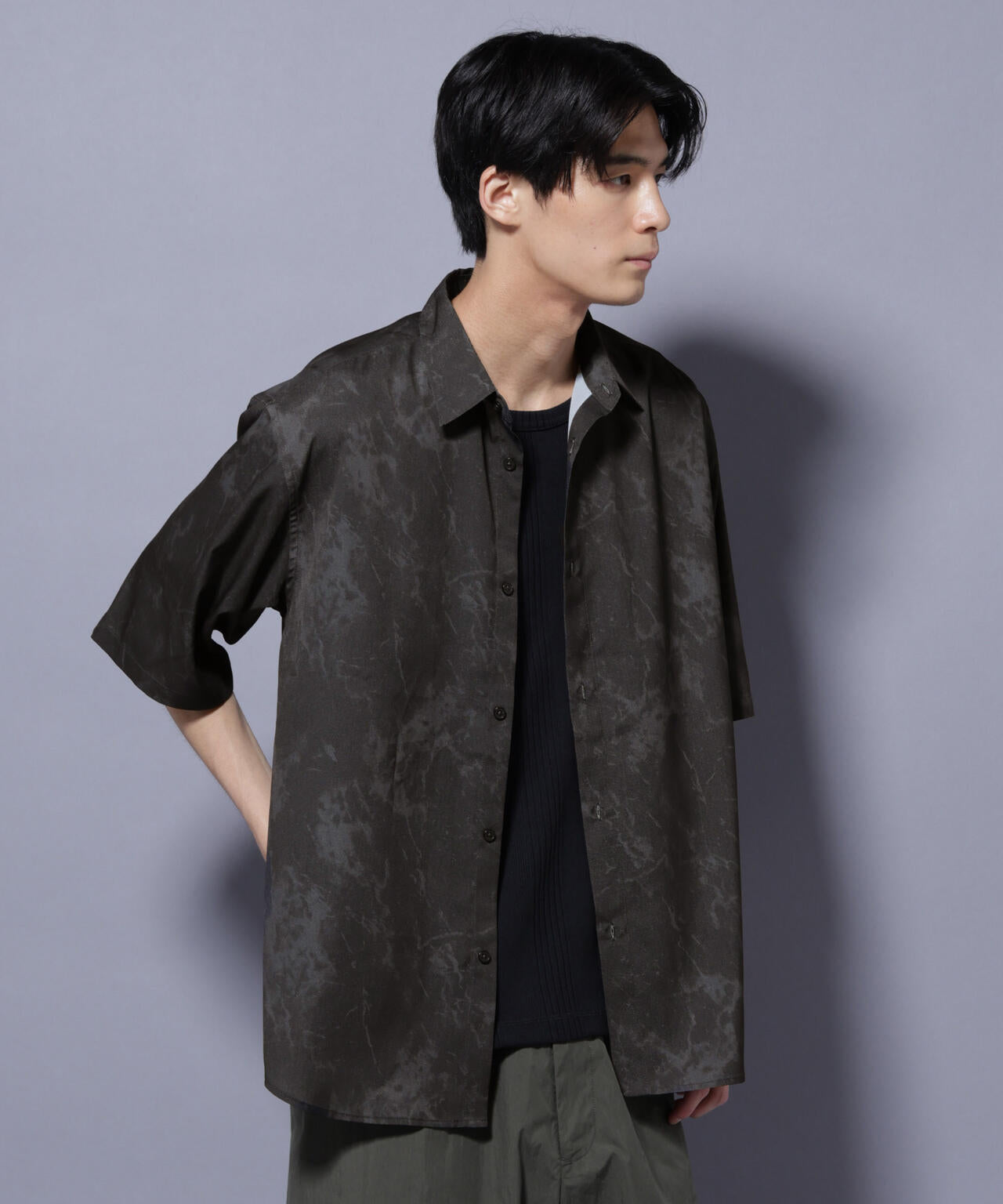 ストーンパターン半袖シャツ 6725221206