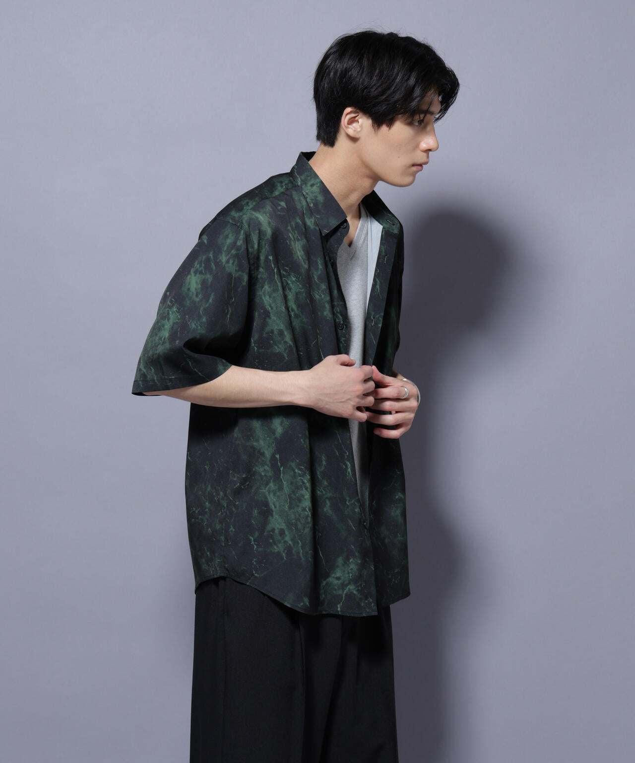 ストーンパターン半袖シャツ 6725221206