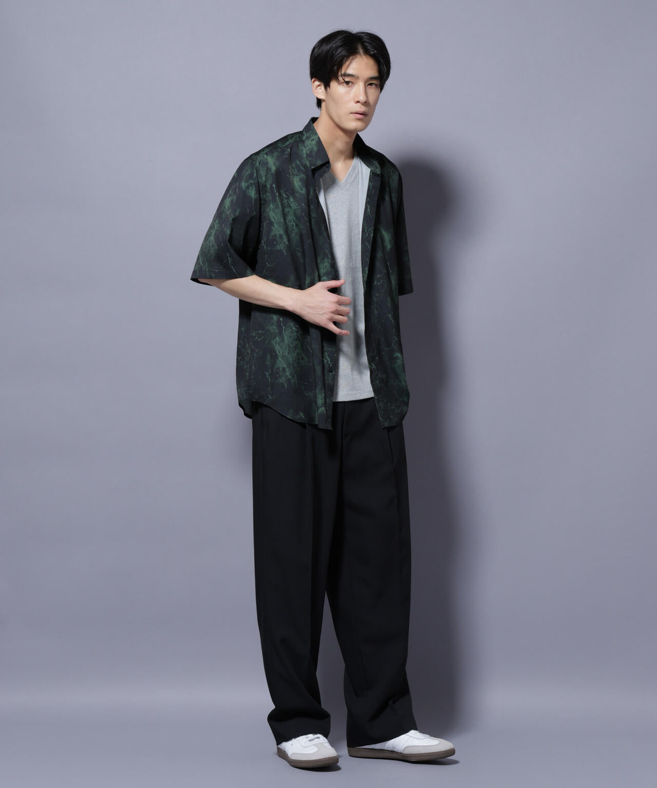 ストーンパターン半袖シャツ 6725221206