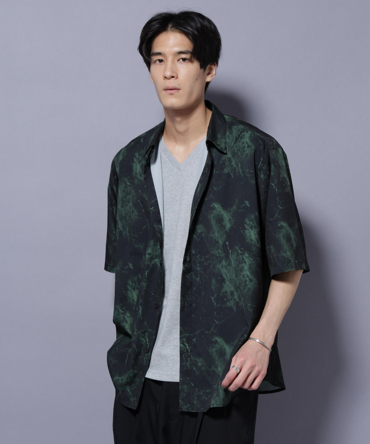 ストーンパターン半袖シャツ 6725221206