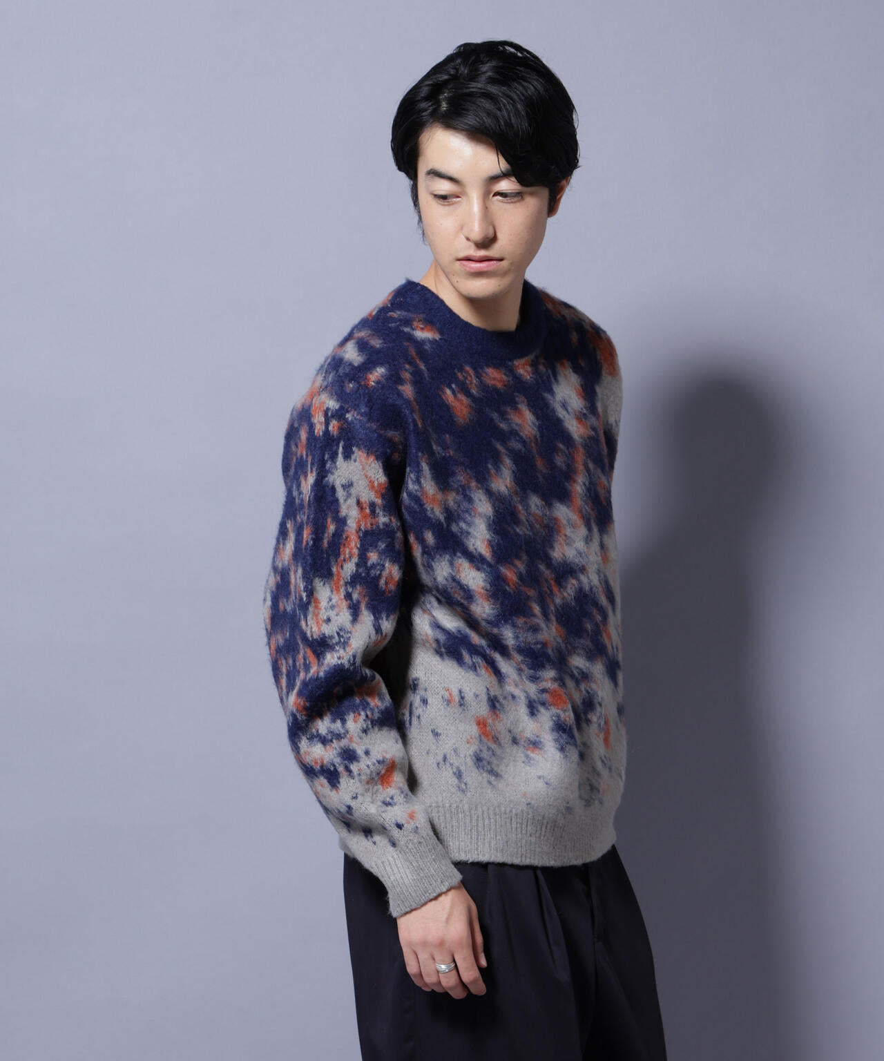 アート柄クルーネックニット2 ブライトカラー 6725222211