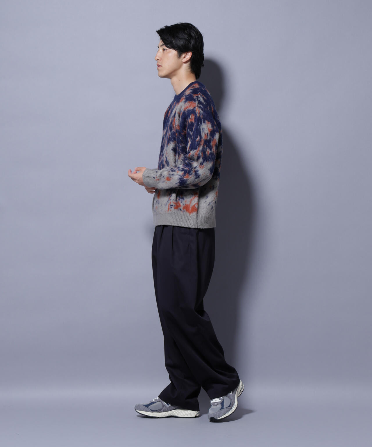 アート柄クルーネックニット2 ブライトカラー 6725222211