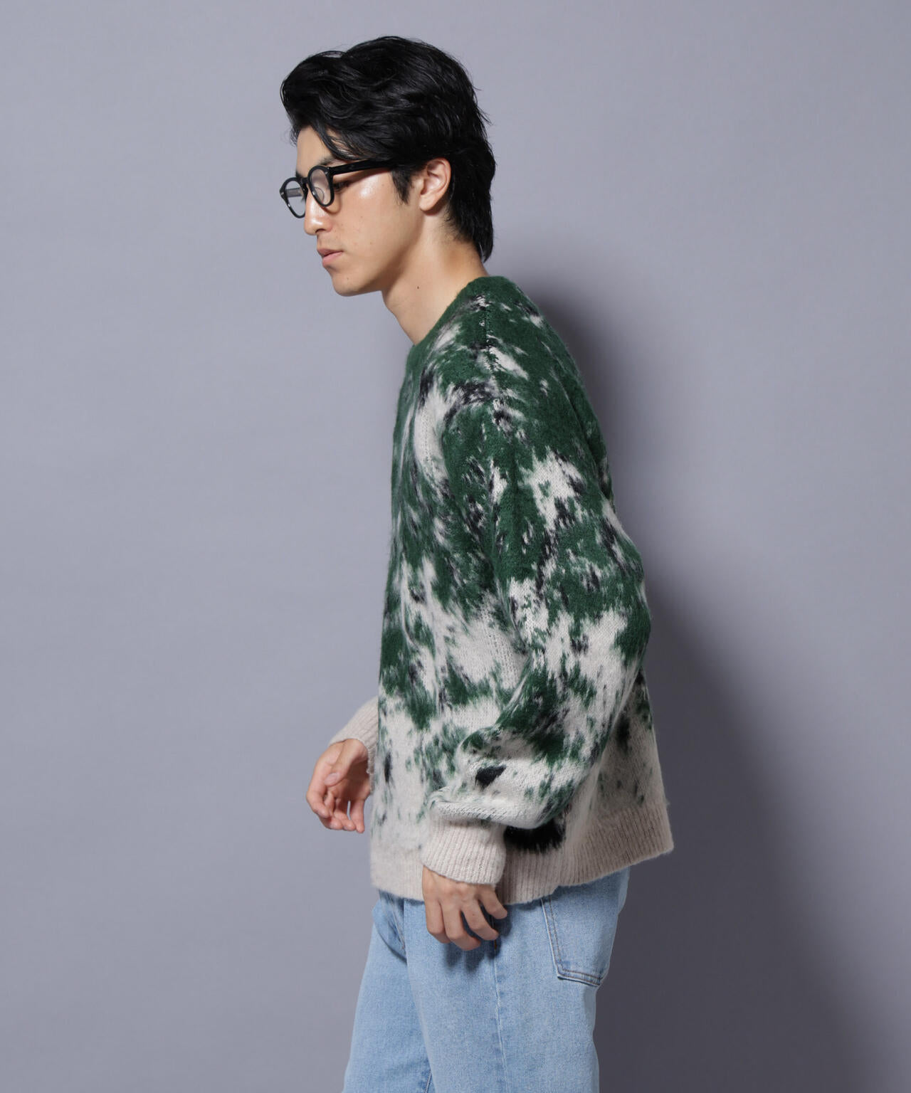 アート柄クルーネックニット2 ブライトカラー 6725222211