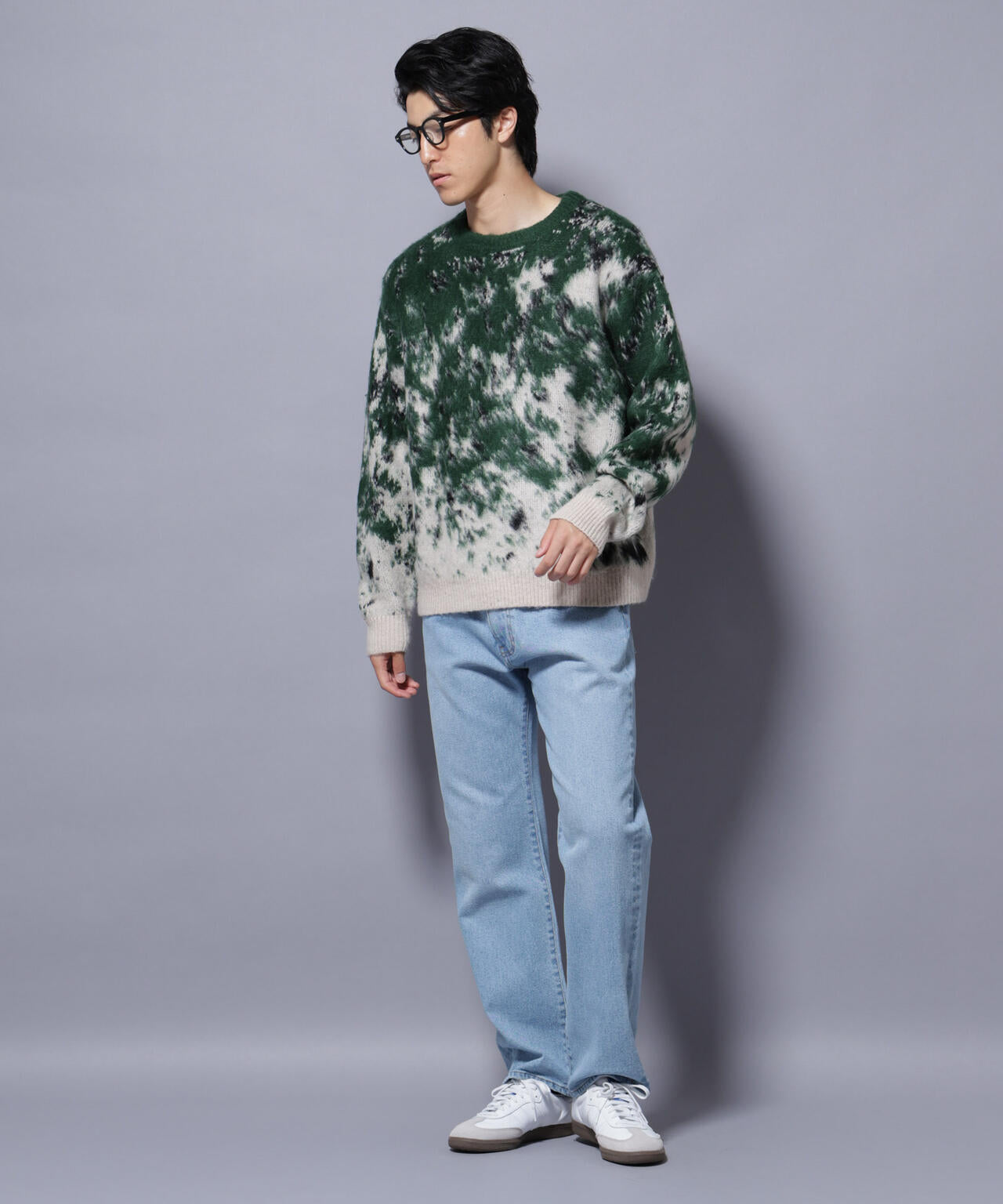 アート柄クルーネックニット2 ブライトカラー 6725222211